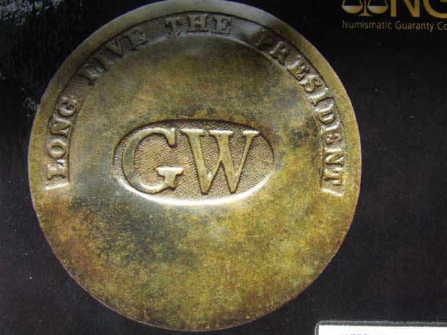 An extremely RARE George Washington Inaugural Button from 1789 inscribed "Long Live The President"
